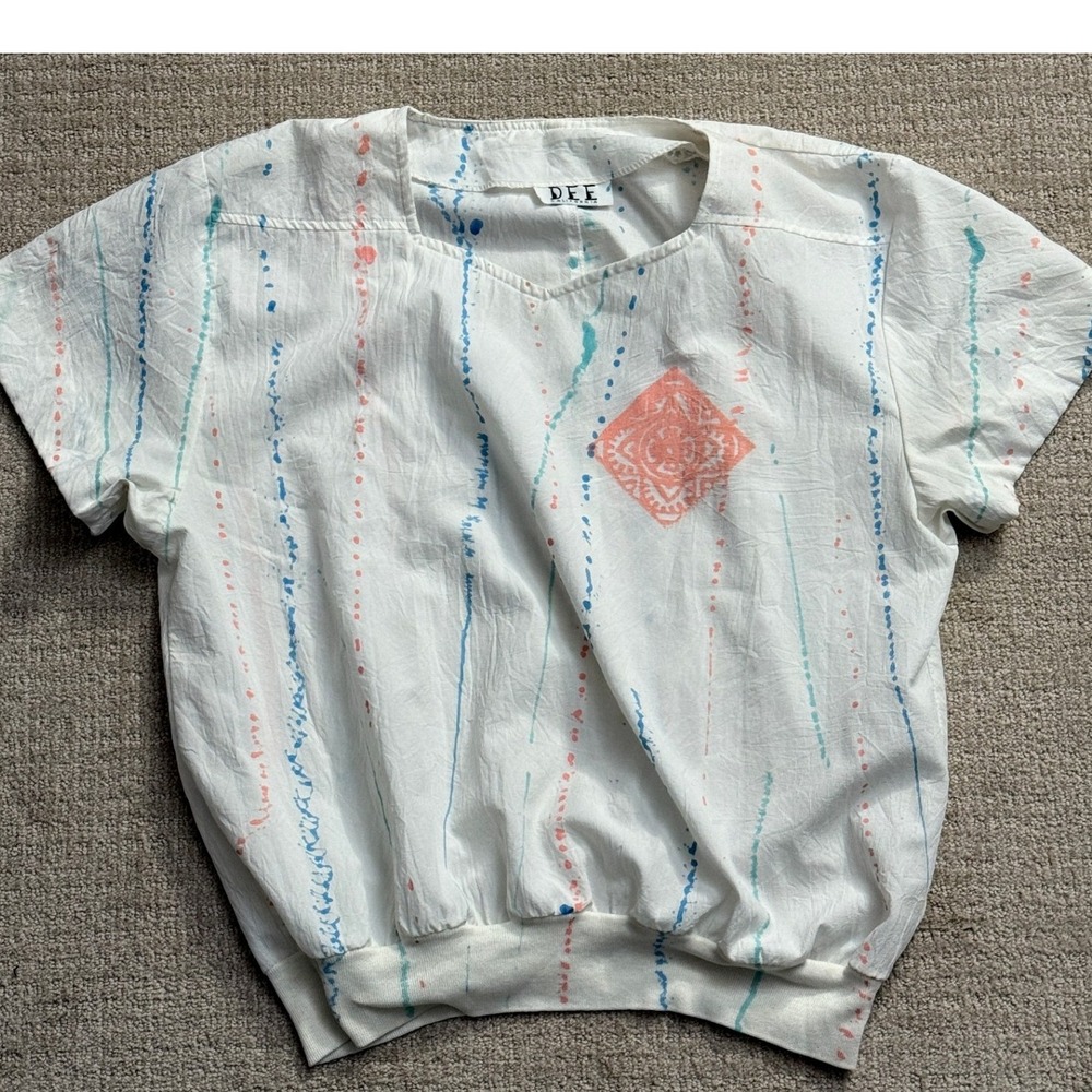 White Multicolor Patterned Blouse